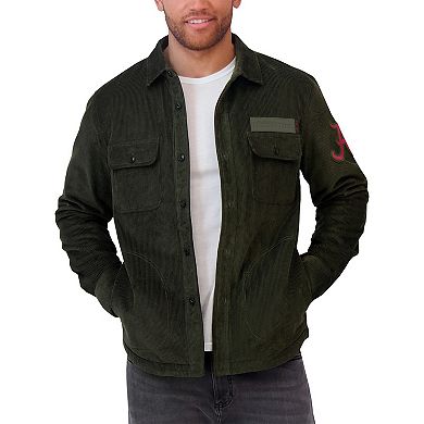 Men's Darius Rucker Collection by Fanatics Olive Alabama Crimson Tide Corduroy Full-Button Shacket