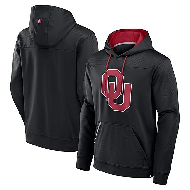 Men's Fanatics Black Oklahoma Sooners Defender Dot Faded Primary Pullover Hoodie