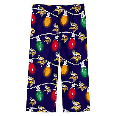 Toddler Minnesota Vikings Two-Piece Garland Holiday Long Sleeve Pajama Set