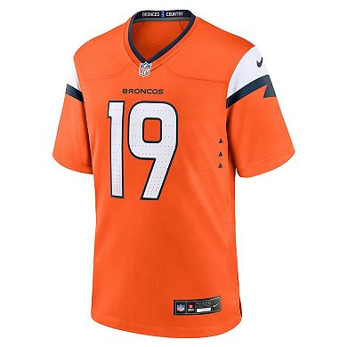 Men's Nike Marvin Mims Jr Orange Denver Broncos Team Game Jersey