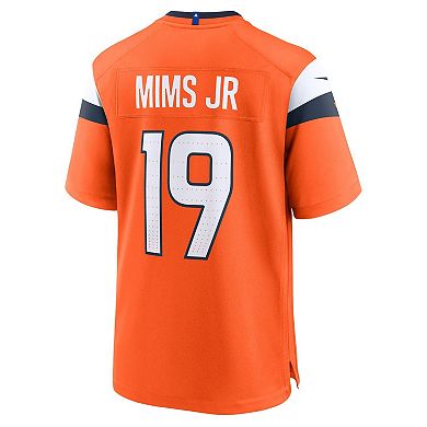 Men's Nike Marvin Mims Jr Orange Denver Broncos Team Game Jersey