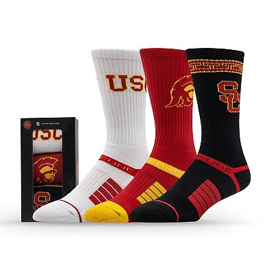 Unisex Strideline USC Trojans Premium Knit Crew Socks Three-Pack
