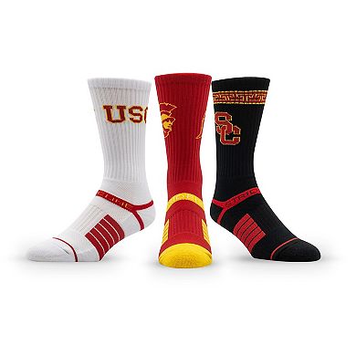 Unisex Strideline USC Trojans Premium Knit Crew Socks Three-Pack
