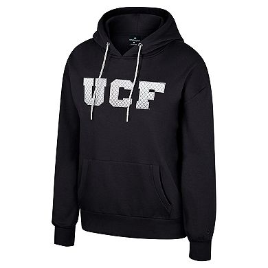 Women's Colosseum Black UCF Knights Reflection Rhinestone Drawcord Pullover Hoodie