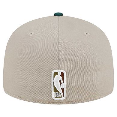 Men's New Era Natural/Hunter Green Chicago Bulls Lifestyle Tree Bark 59FIFTY Fitted Hat