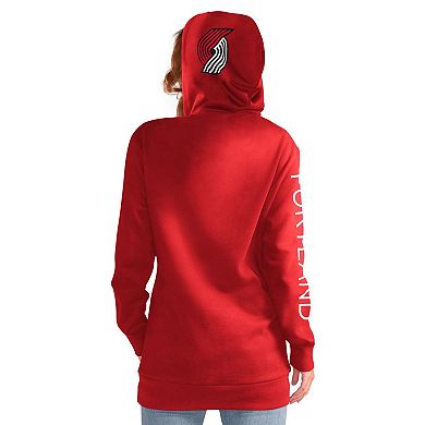 Women's G-III 4Her by Carl Banks Red Portland Trail Blazers Base Coach Pullover Hoodie