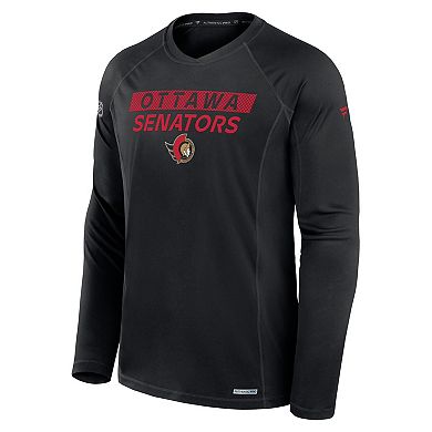 Men's Fanatics Black Ottawa Senators Authentic Pro Rink Tech Long Sleeve T-Shirt