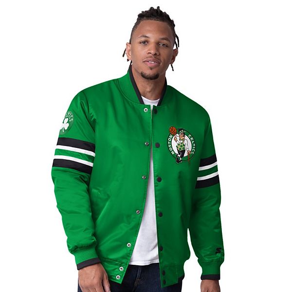 Men's Starter Kelly Green Boston Celtics Scout Varsity Satin Full