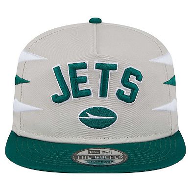 Men's New Era Stone/Green New York Jets Athletic Golfer Snapback Hat