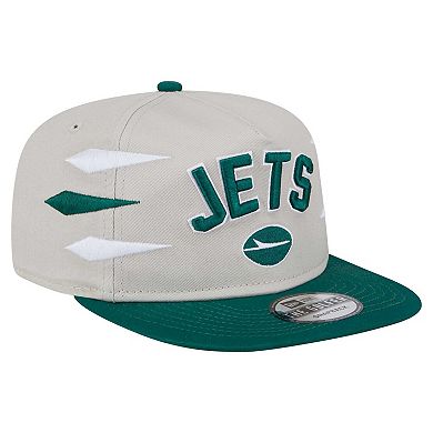 Men's New Era Stone/Green New York Jets Athletic Golfer Snapback Hat