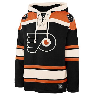 Men's '47 Black Philadelphia Flyers Superior Lacer Pullover Hoodie