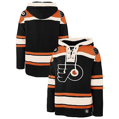 Men's '47 Black Philadelphia Flyers Superior Lacer Pullover Hoodie
