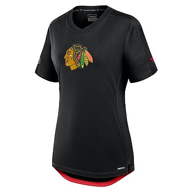 Women's Fanatics Black Chicago Blackhawks Authentic Pro Rink T-Shirt