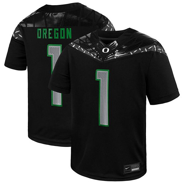 Youth Nike 1 Black Oregon Ducks Vapor Fusion Football Jersey