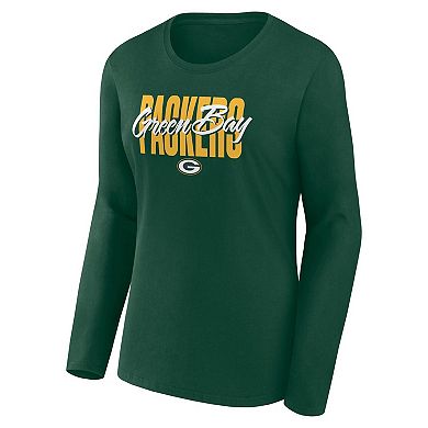 Women's Green Green Bay Packers Grip Long Sleeve T-Shirt