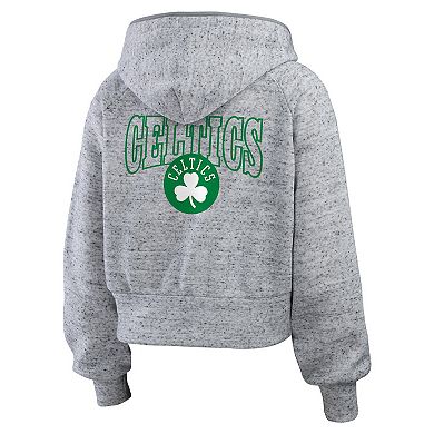 Women's WEAR by Erin Andrews Heather Gray Boston Celtics Speckled Radiator Full-Zip Hoodie