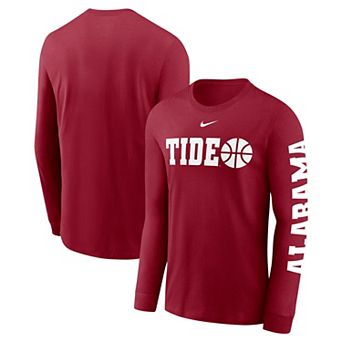 Men's Nike Crimson Alabama Crimson Tide Basketball Icon Two-Hit Long Sleeve T-Shirt