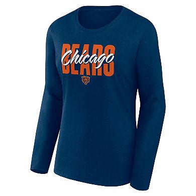 Women's Navy Chicago Bears Grip Long Sleeve T-Shirt