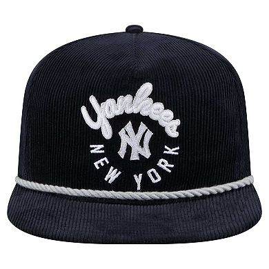 Men's New Era Navy New York Yankees Full Circle Corduroy Golfer Adjustable Hat