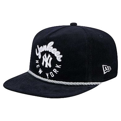 Men's New Era Navy New York Yankees Full Circle Corduroy Golfer Adjustable Hat