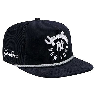Men's New Era Navy New York Yankees Full Circle Corduroy Golfer Adjustable Hat