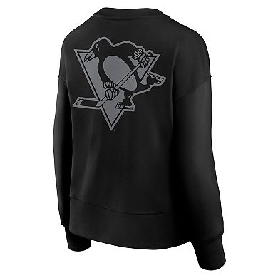 Women's Fanatics Black Pittsburgh Penguins Elements Flow Pullover Sweatshirt
