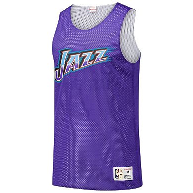 Men's Mitchell & Ness Purple Utah Jazz Hardwood Classics Reversible Mesh Practice Jersey