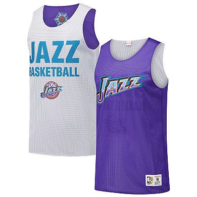 Men's Mitchell & Ness Purple Utah Jazz Hardwood Classics Reversible Mesh Practice Jersey