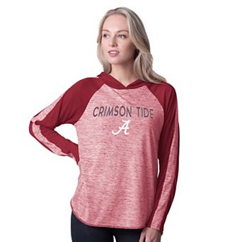 Women's G-III 4Her by Carl Banks Crimson Alabama Crimson Tide Underdog Bling Raglan Long Sleeve Hoodie T-Shirt