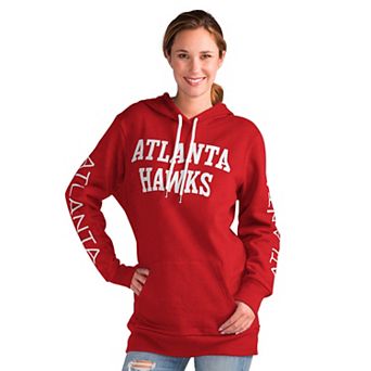Women's G-III 4Her by Carl Banks Red Atlanta Hawks Base Coach Pullover Hoodie