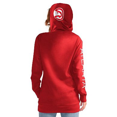 Women's G-III 4Her by Carl Banks Red Atlanta Hawks Base Coach Pullover Hoodie