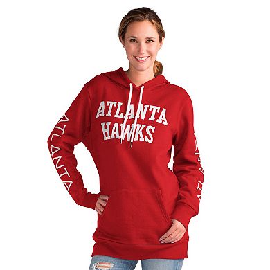Women's G-III 4Her by Carl Banks Red Atlanta Hawks Base Coach Pullover Hoodie