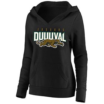 Women's Mitchell & Ness Black Jacksonville Jaguars Plus Size Retro Logo Pullover Hoodie