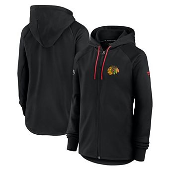Women's Fanatics Black Chicago Blackhawks Authentic Pro Rink Fleece Full-Zip Jacket