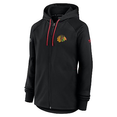 Women's Fanatics Black Chicago Blackhawks Authentic Pro Rink Fleece Full-Zip Jacket