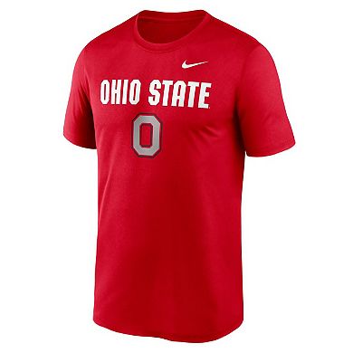 Men's Nike Scarlet Ohio State Buckeyes Lockup Recycled Legend T-Shirt