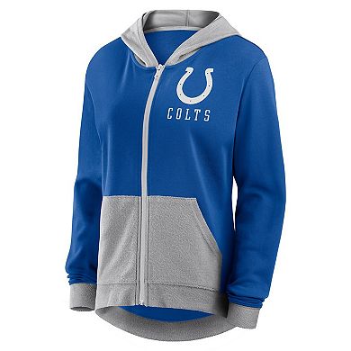 Women's Royal Indianapolis Colts Hit It French Terry Full-Zip Hoodie