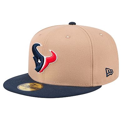 Men's New Era Tan Houston Texans Logo Main 59FIFTY Fitted Hat
