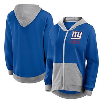 Women's Royal New York Giants Hit It French Terry Full-Zip Hoodie