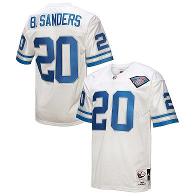 Men's Mitchell & Ness Barry Sanders White Detroit Lions 1994 Authentic Throwback Retired Player Jersey