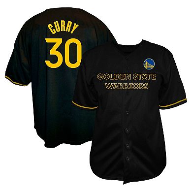 Men's Profile Stephen Curry Black Golden State Warriors Big & Tall Name & Number Button-Up Jersey