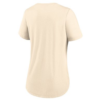 Women's Nike Cream Ohio State Buckeyes Script Logo Tri-Blend T-Shirt