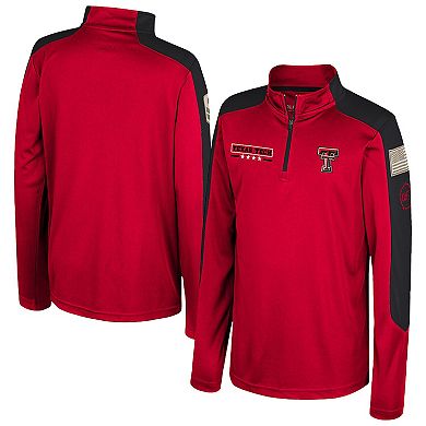 Youth Colosseum Red Texas Tech Red Raiders OHT Military Appreciation Cyclone Quarter-Zip Windshirt
