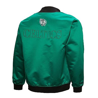 Men's Mitchell & Ness Kelly Green Boston Celtics Hardwood Classics Team OG 3.0 Lightweight Satin Full-Snap Jacket