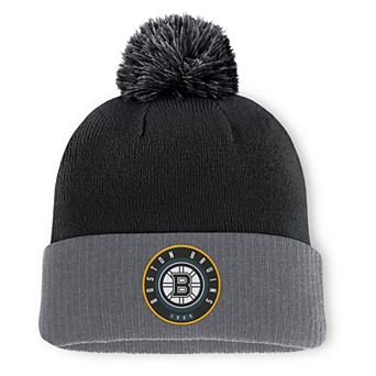 Men's Fanatics Black Boston Bruins Cuffed Knit Hat with Pom