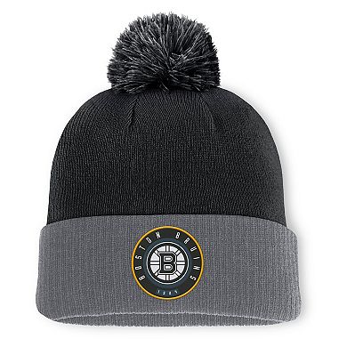 Men's Fanatics Black Boston Bruins Cuffed Knit Hat with Pom