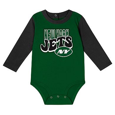 Infant New York Jets Double Up Long Sleeve Bodysuit and Pants Set