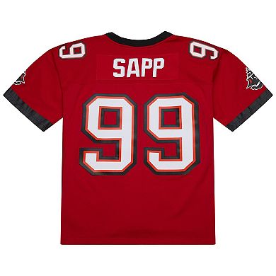 Men's Mitchell & Ness Warren Sapp Red Tampa Bay Buccaneers 2002 Legacy Replica Jersey