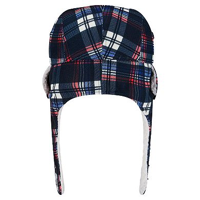 New Era Navy Houston Texans Sideline Plaid Sherpa Trapper Hat