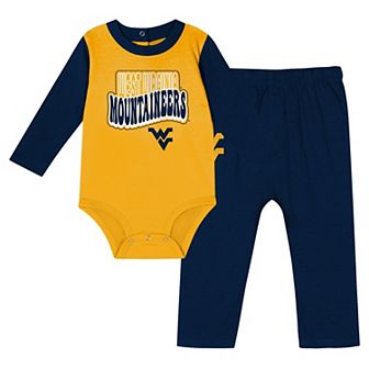 Newborn & Infant West Virginia Mountaineers Double Up Long Sleeve Bodysuit & Pant Set